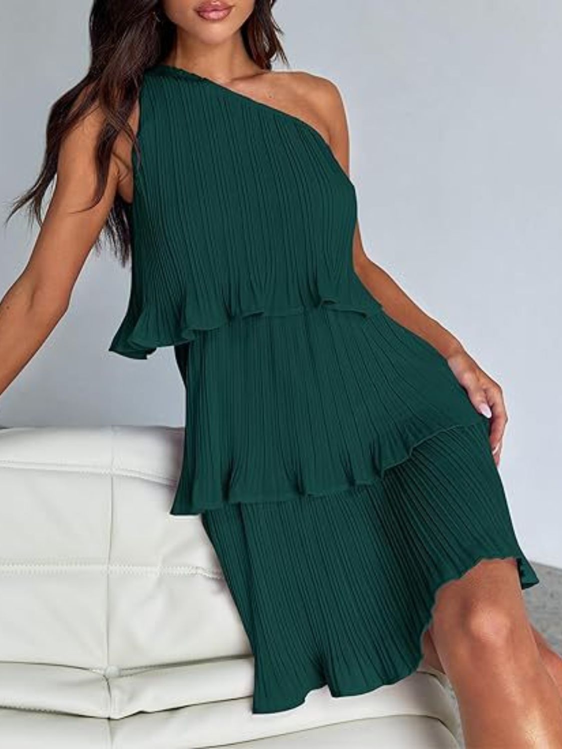Aurora - Layered One-Shoulder Mini Dress