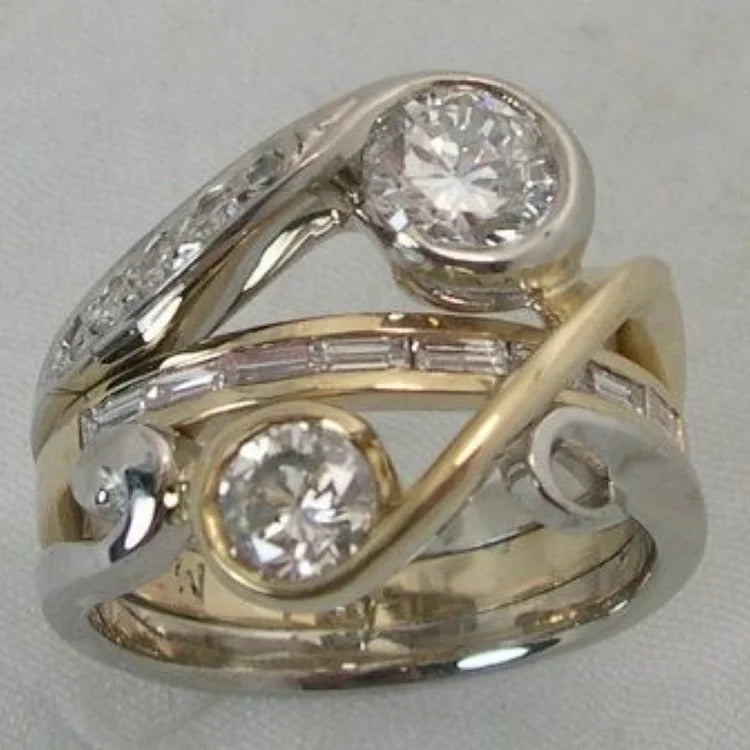 Vintage Two Tone Spark Ring