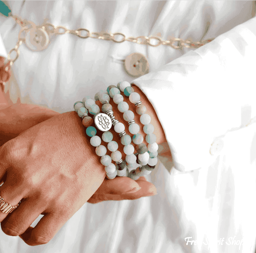108 Natural Matte Amazonite Stone Mala Prayer Beads