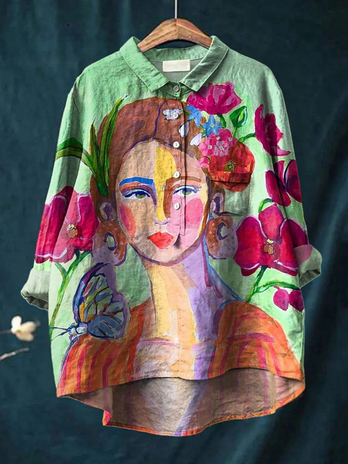 Amaris | Women's Oil Painting Portrait Art Printed Casual Shirt