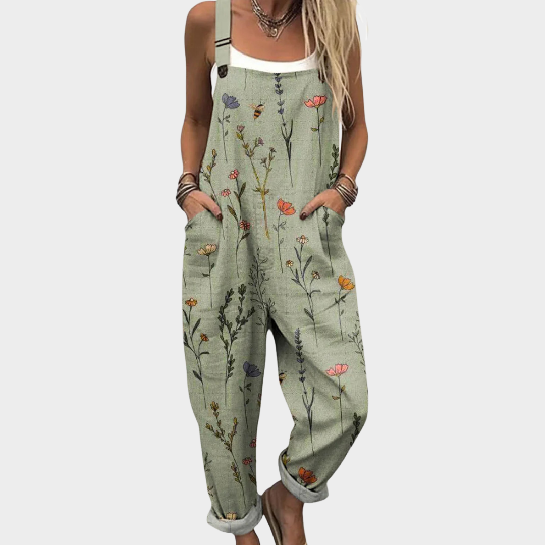 Samantha - Comfortable Printed Overalls