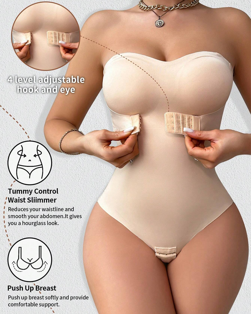 Wire-Free Invisible Strap One-Piece Tummy Control Bodysuit