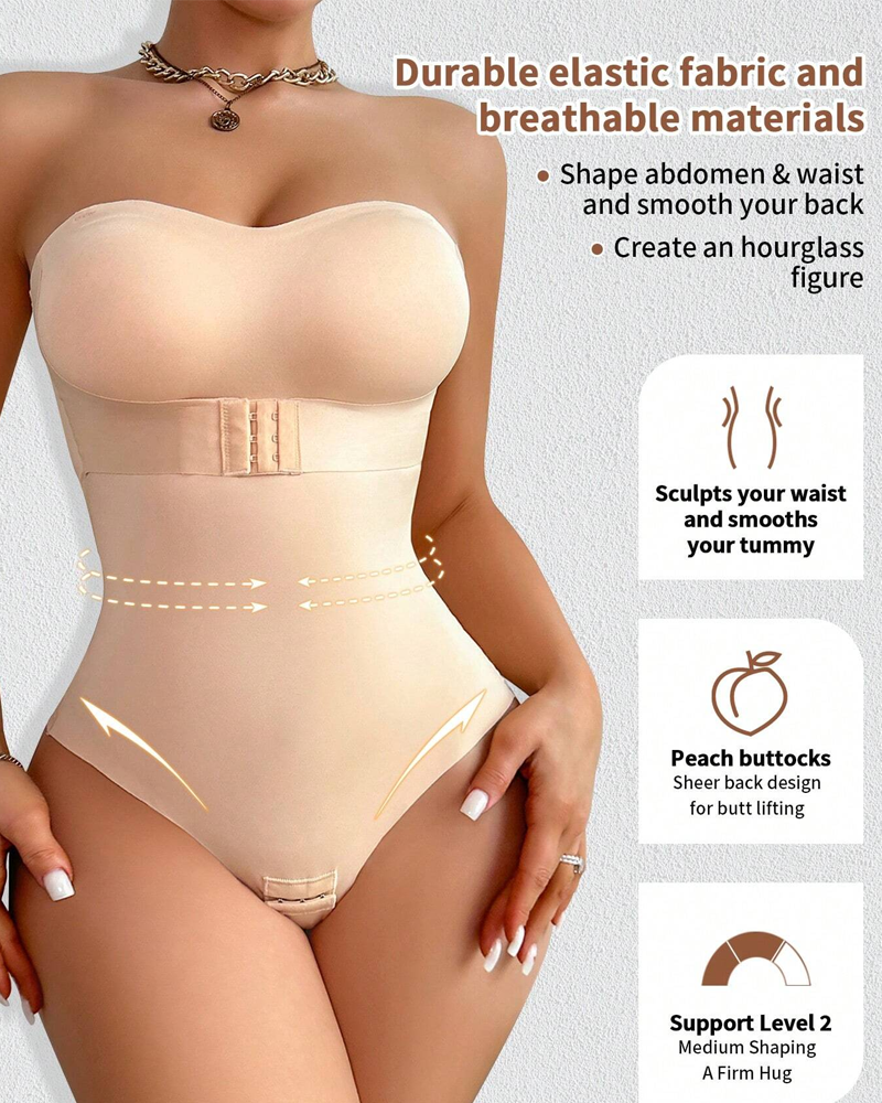 Wire-Free Invisible Strap One-Piece Tummy Control Bodysuit