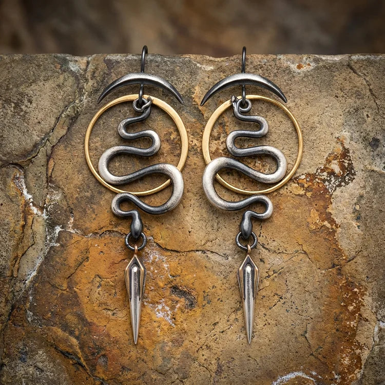 Irregular Geometric Spiral Earrings Serpentine
