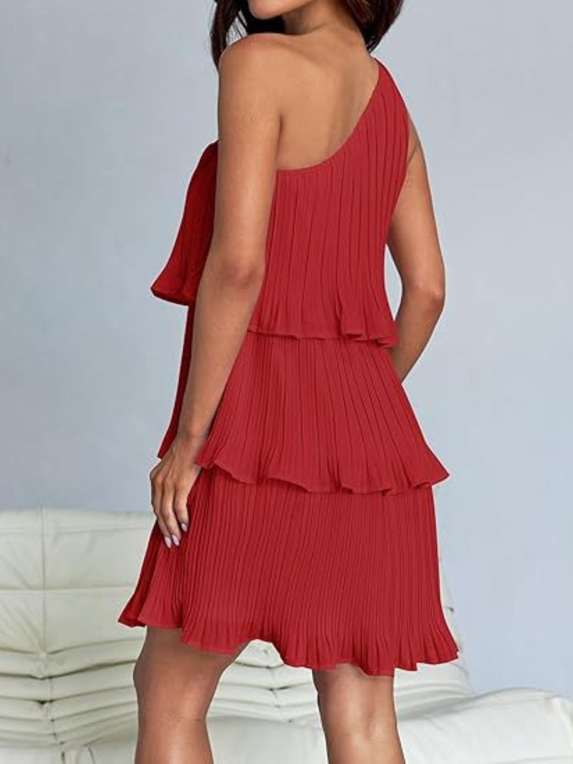 Aurora - Layered One-Shoulder Mini Dress