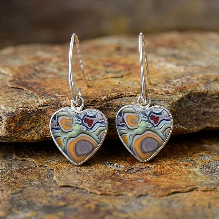 Vintage Turquoise Heart Earrings