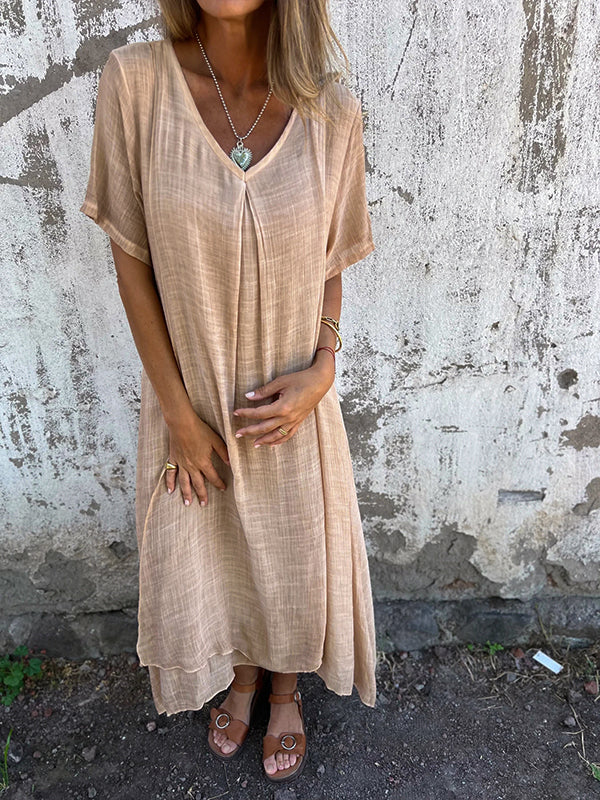 Amy™ - Loose V-Neck Dress