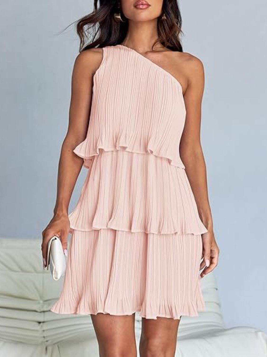 Aurora - Layered One-Shoulder Mini Dress