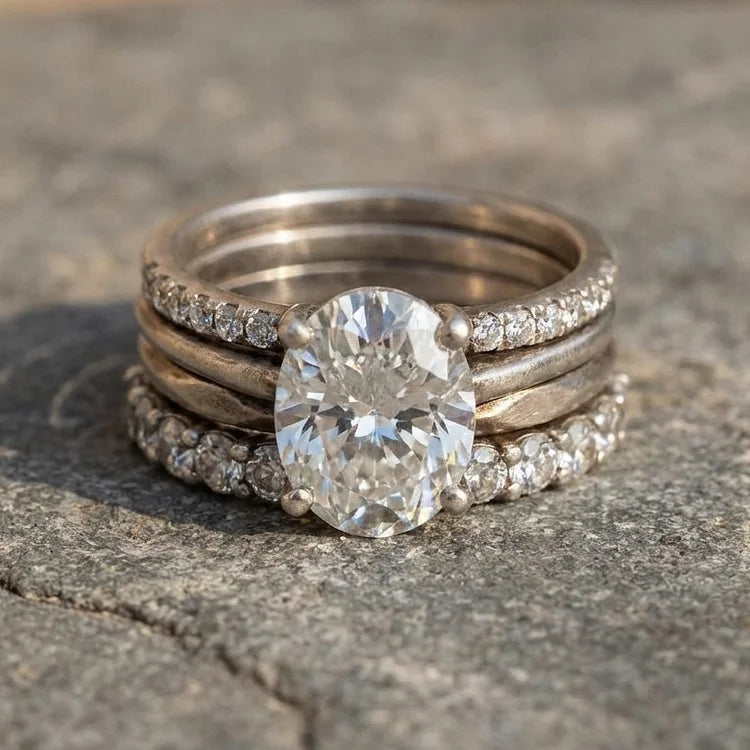 Vintage Crystal Spark Ring Set