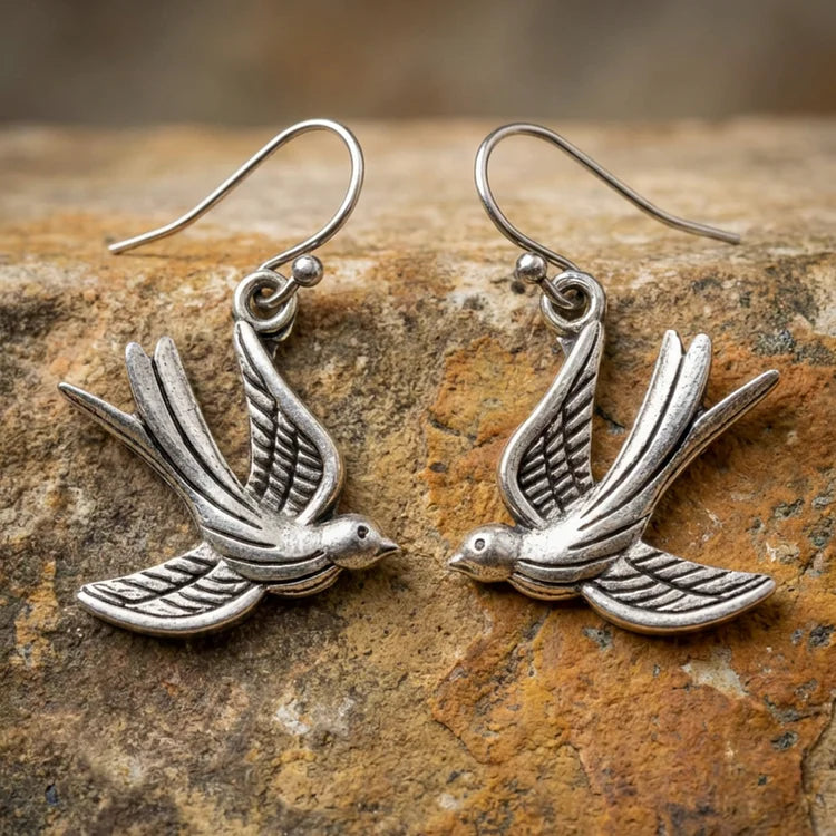 Vintage Swallow Drop Earrings