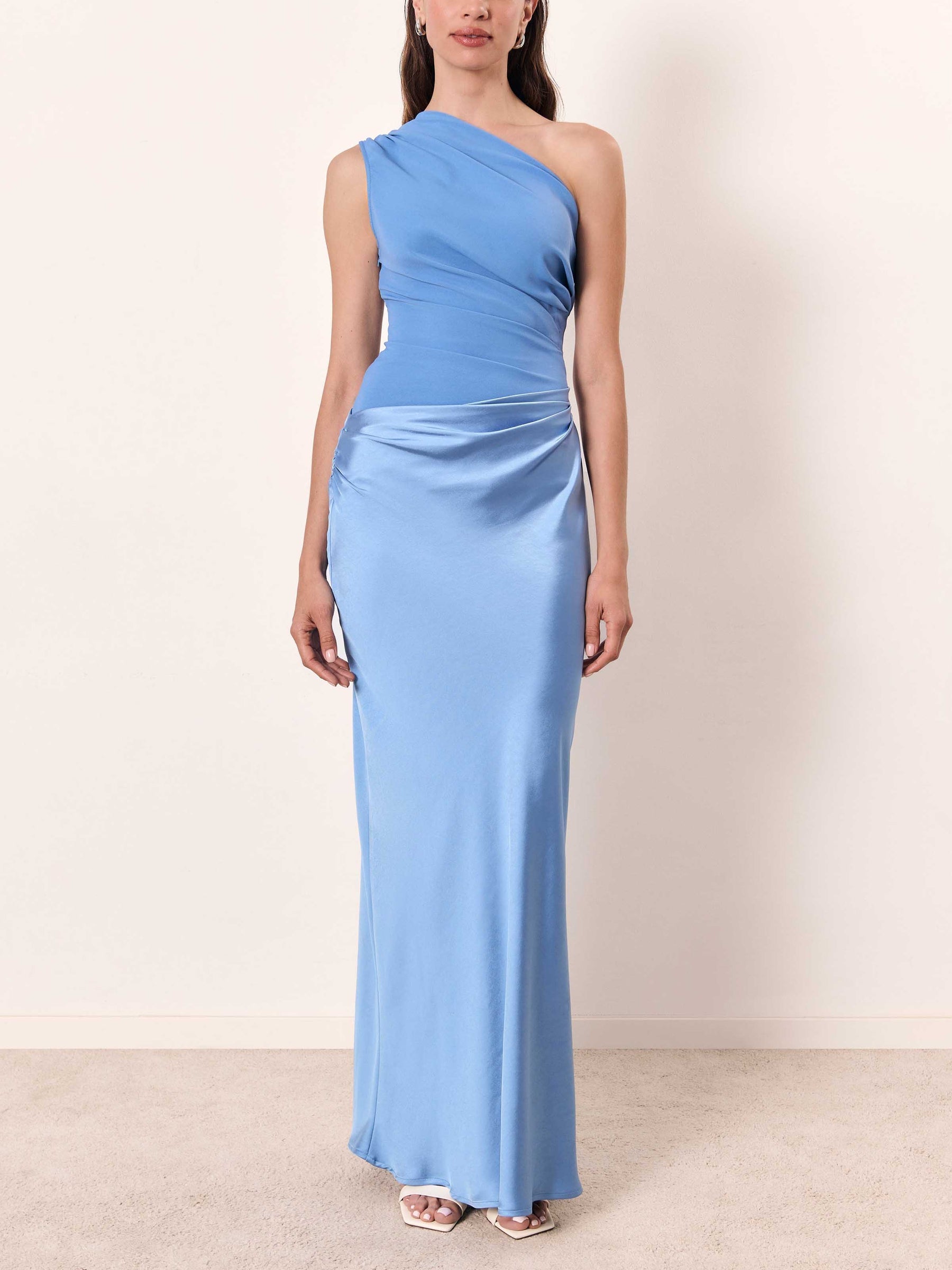 Anita™ - Elegant Pleated Maxi Evening Dress with One Shoulder