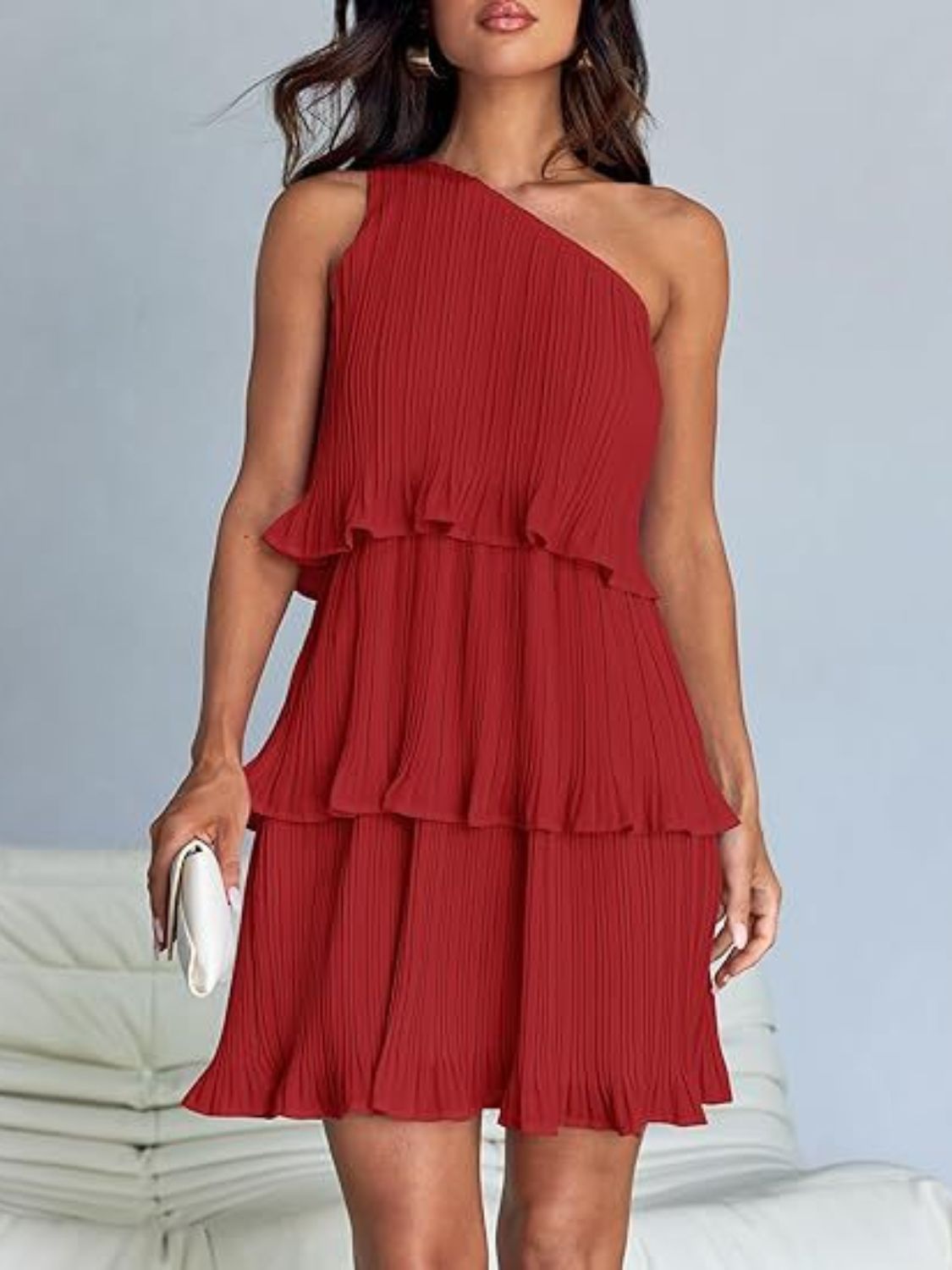 Aurora - Layered One-Shoulder Mini Dress