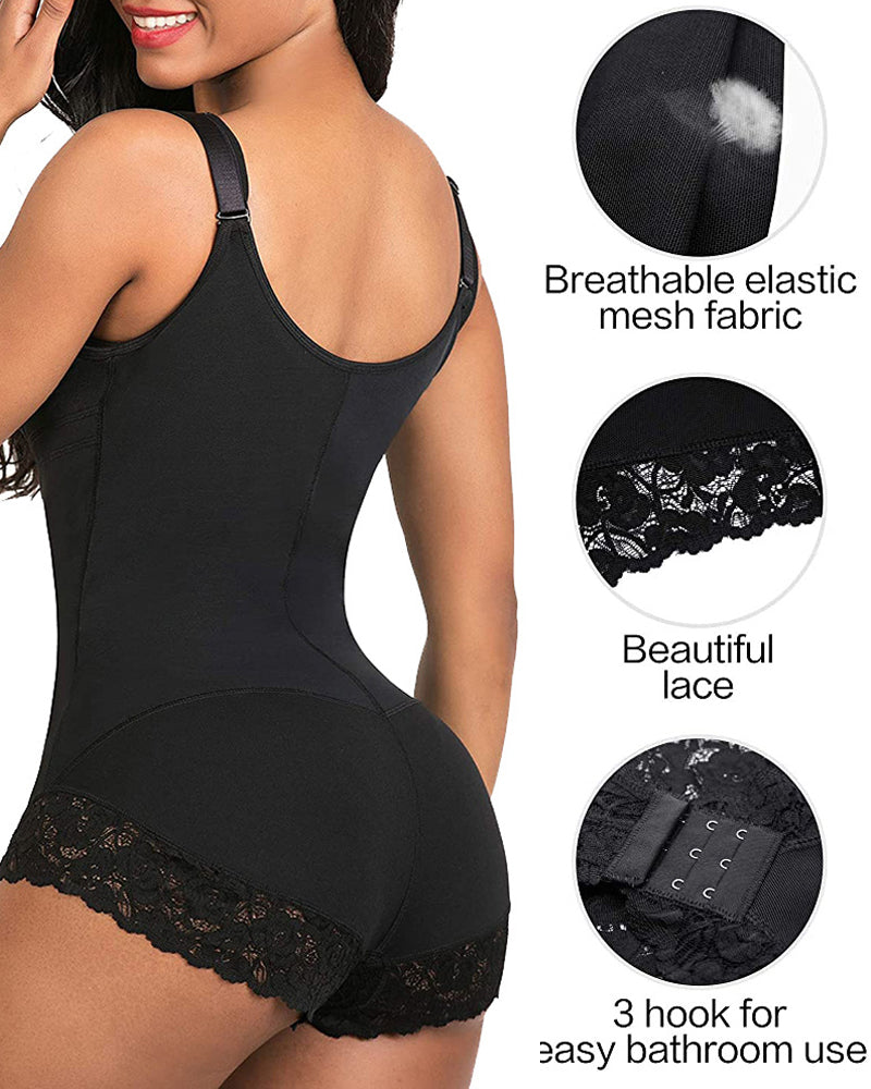 Zipper Open Bust Full Body Shaper