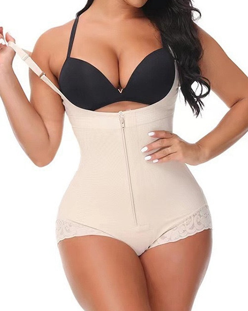 Zipper Open Bust Full Body Shaper