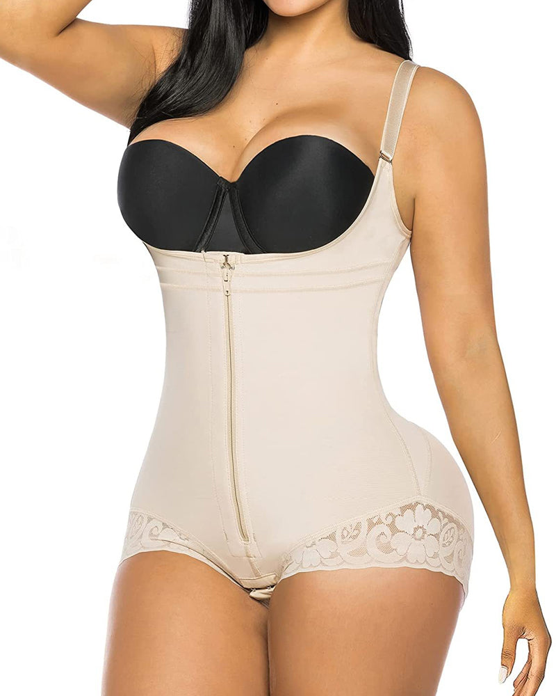 Zipper Open Bust Full Body Shaper