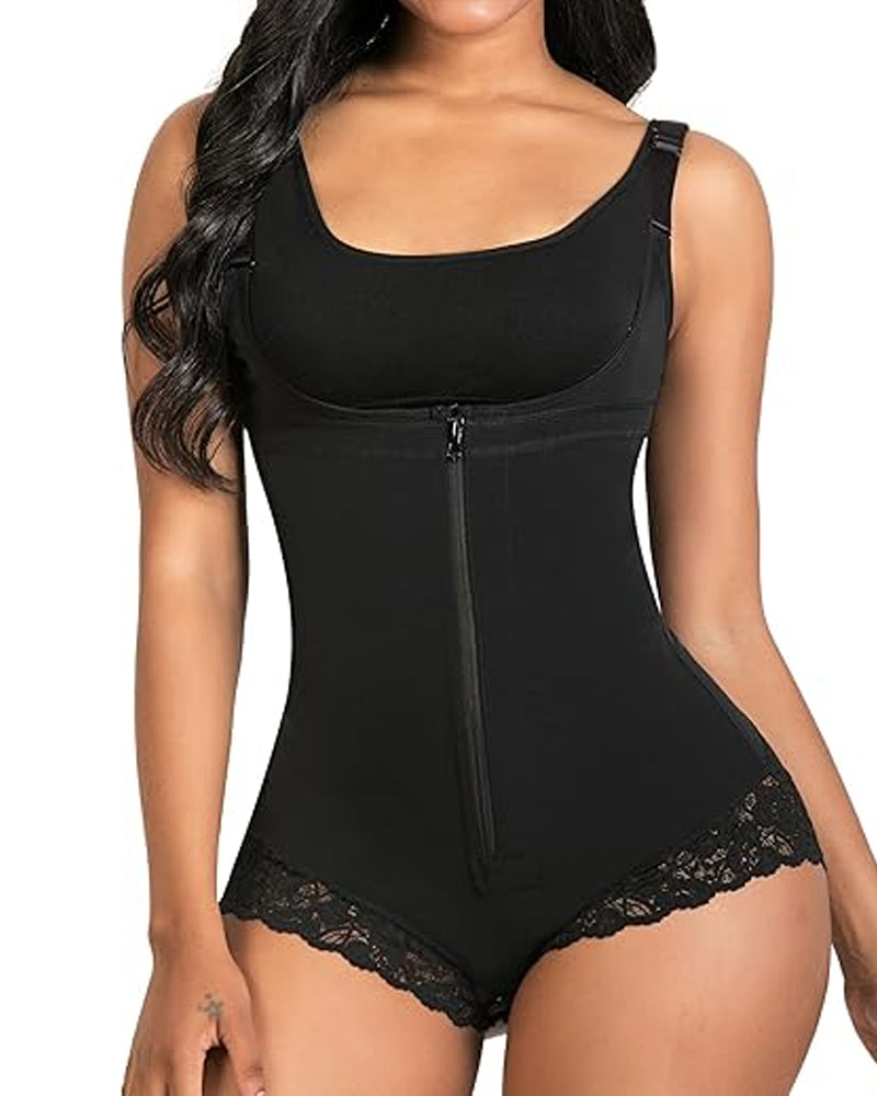 Zipper Open Bust Full Body Shaper