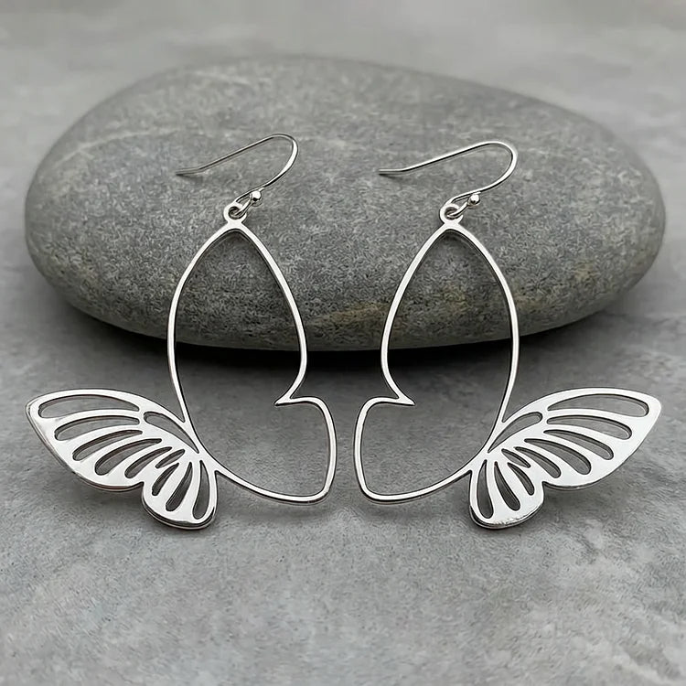 Vintage Butterfly Wing Drop Earrings