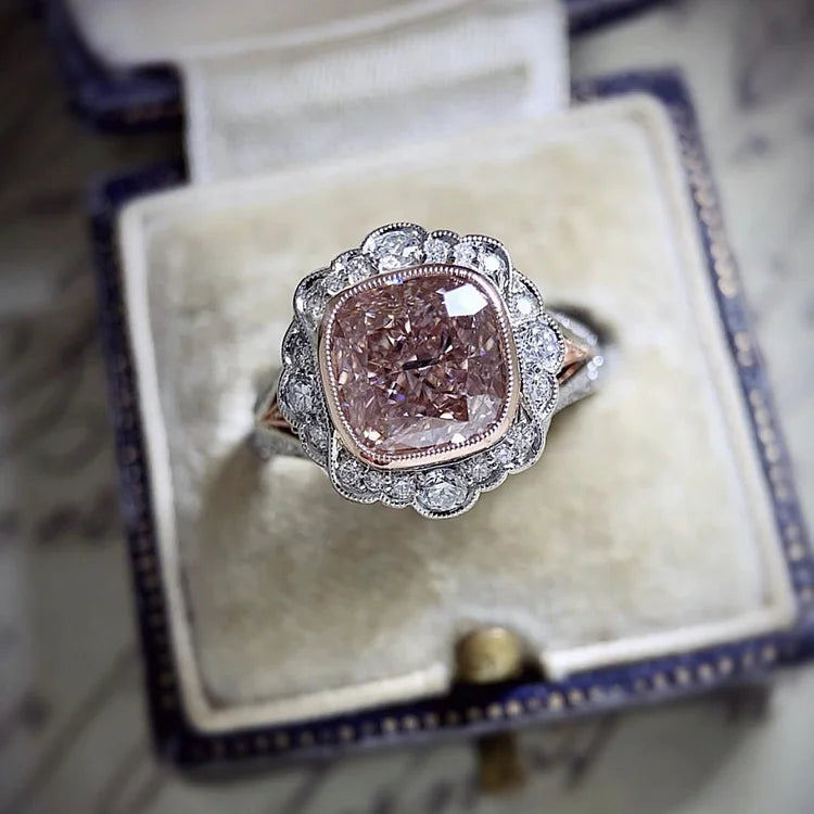 Rose Moissanite Spark Ring
