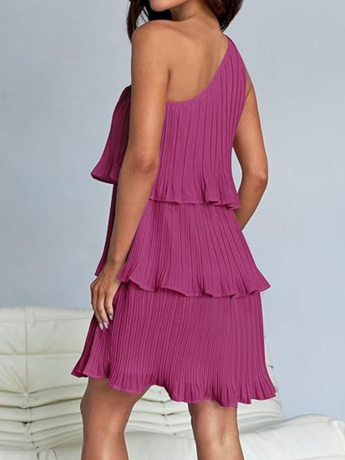 Aurora - Layered One-Shoulder Mini Dress