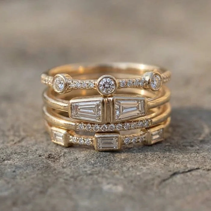 Vintage Sparkel Ring Set