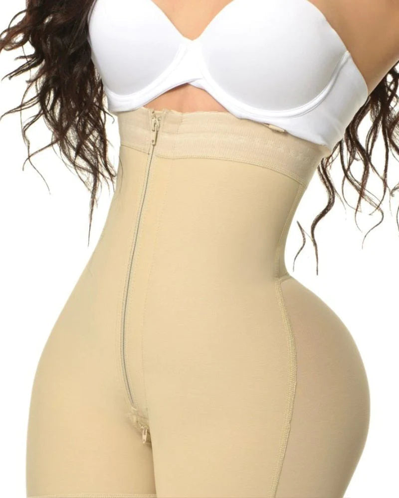 Open Bust Tummy Control Bodysuit with Zipper