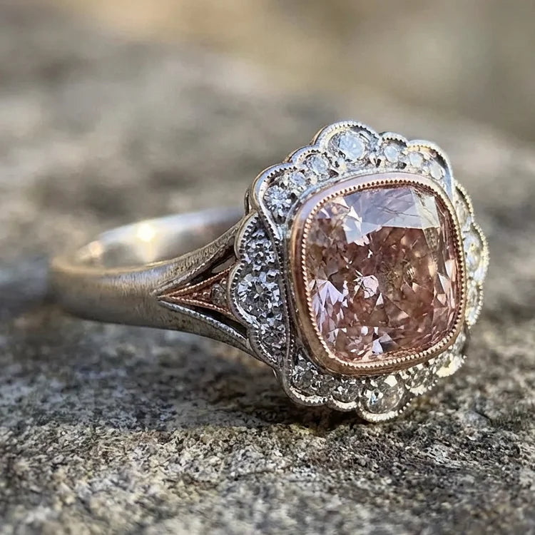 Rose Moissanite Spark Ring