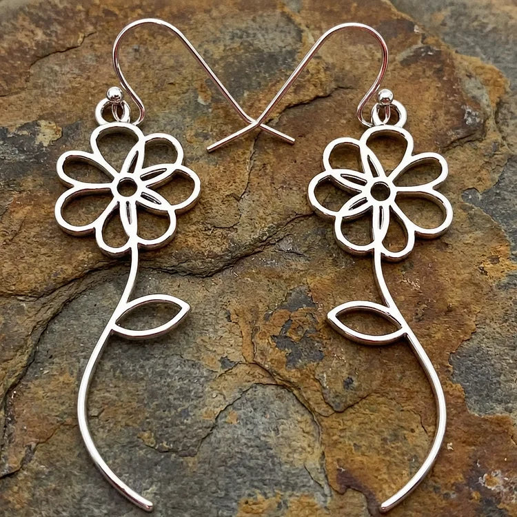 Vintage Floral Sketch Earrings