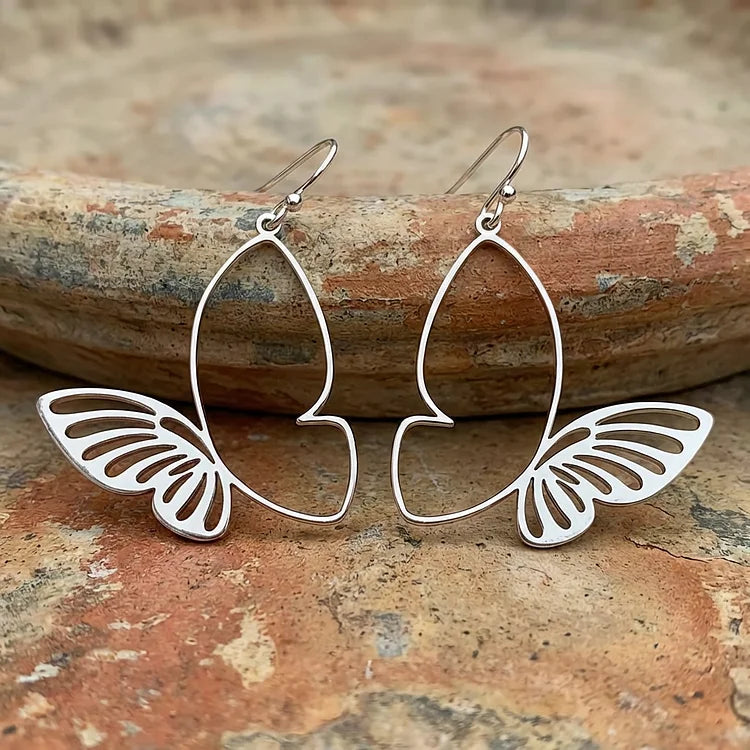 Vintage Butterfly Wing Drop Earrings