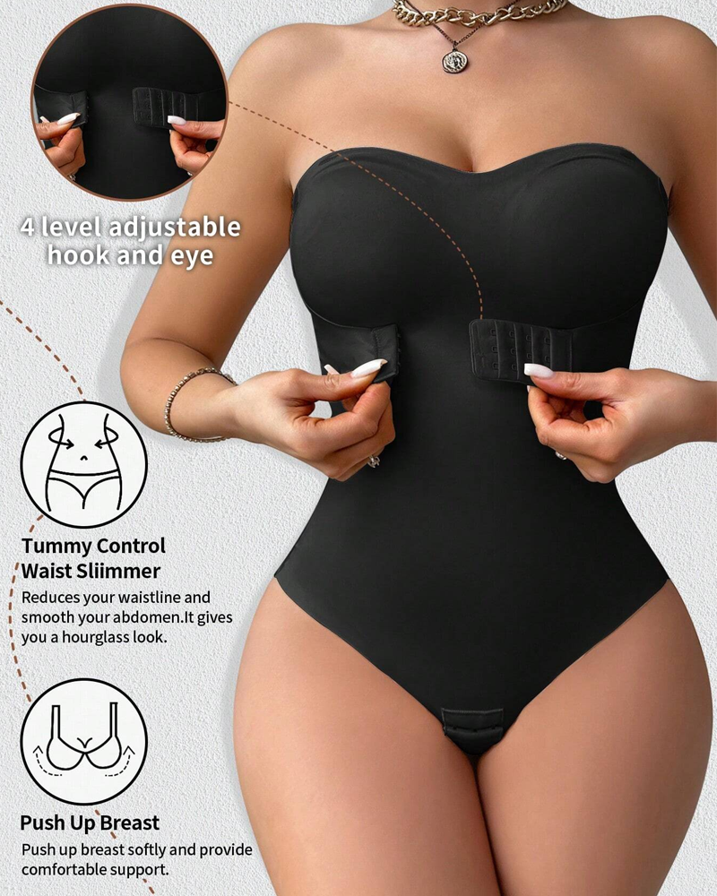 Wire-Free Invisible Strap One-Piece Tummy Control Bodysuit