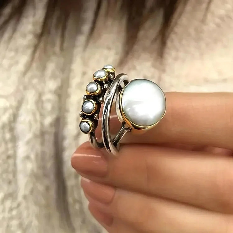 Vintage Round Pearl Ring