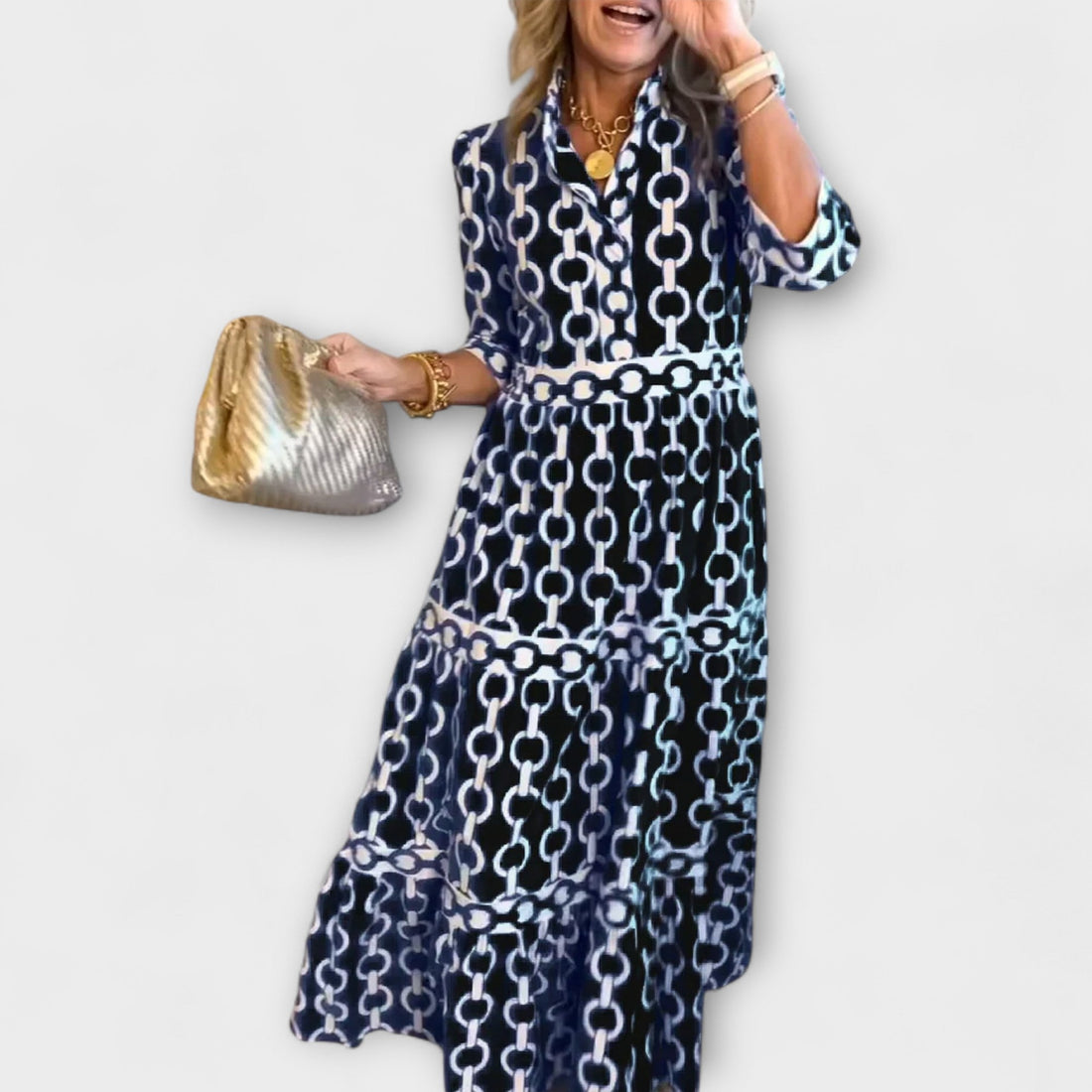 Wendy™ - Midi Dress with Chain Pattern