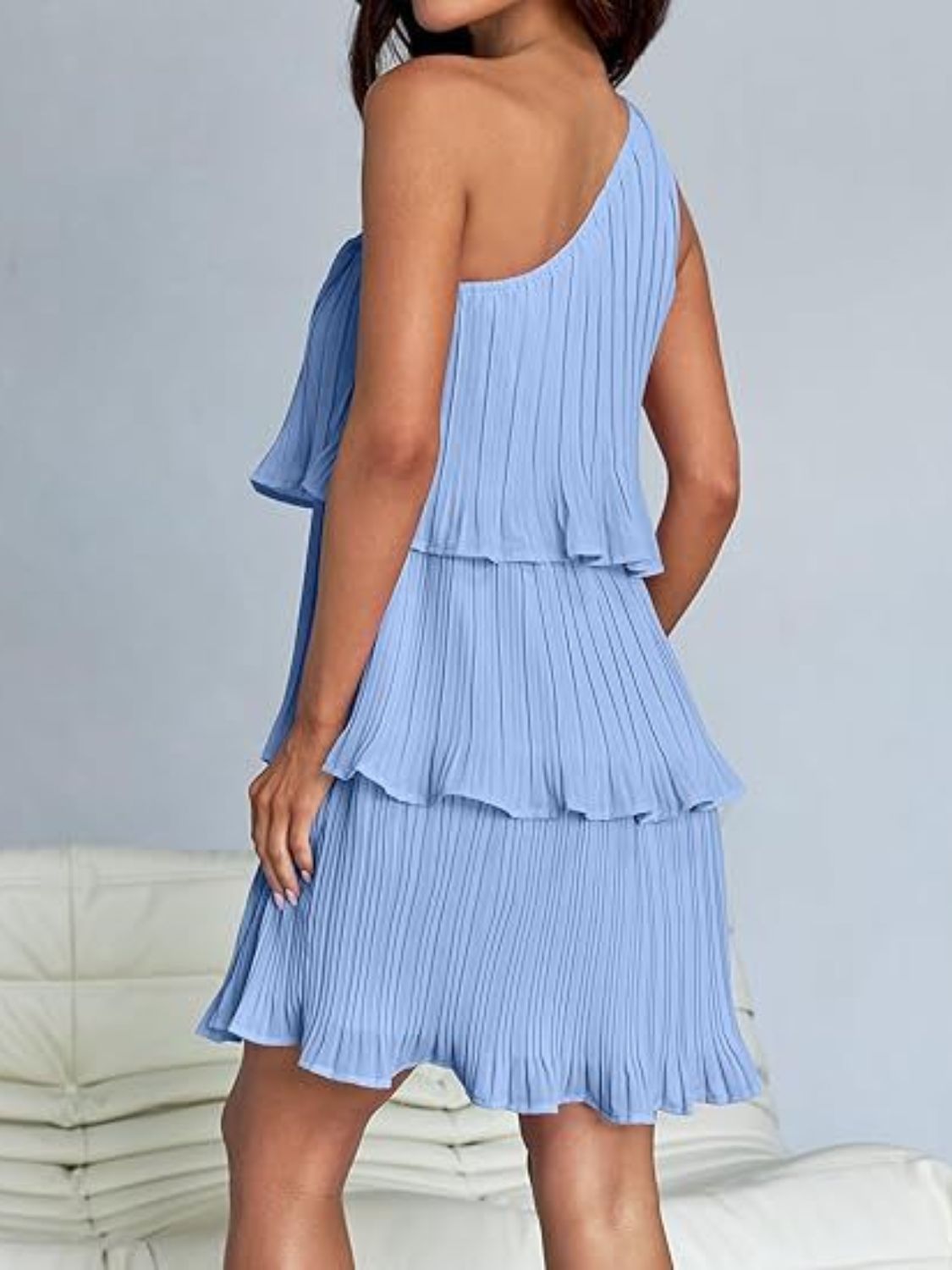 Aurora - Layered One-Shoulder Mini Dress