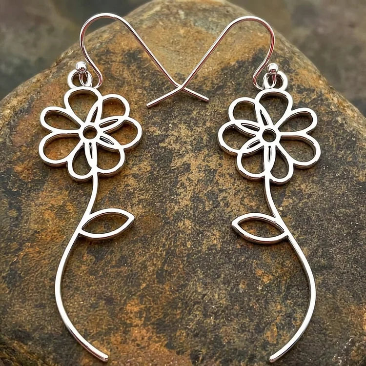 Vintage Floral Sketch Earrings