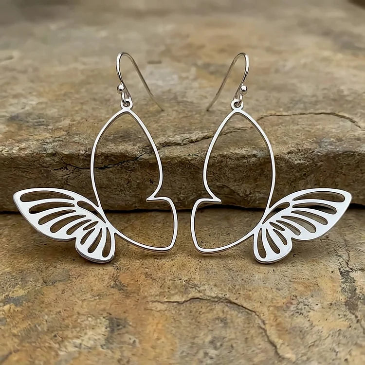 Vintage Butterfly Wing Drop Earrings