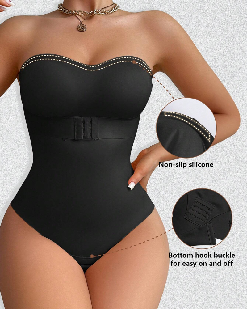 Wire-Free Invisible Strap One-Piece Tummy Control Bodysuit
