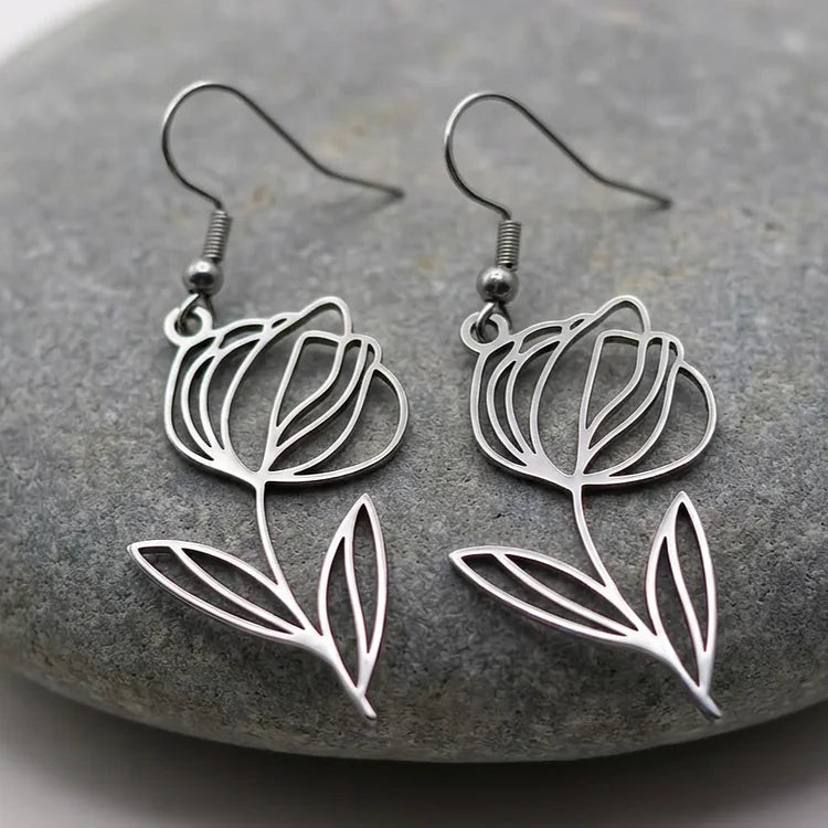 Vintage Tulip Drop Earrings