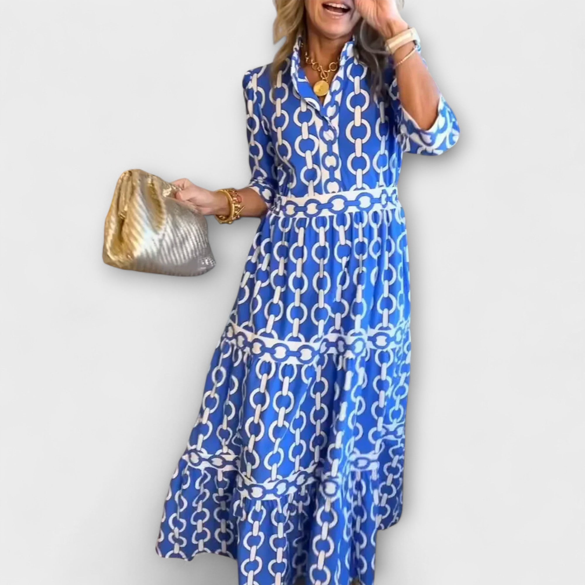 Wendy™ - Midi Dress with Chain Pattern