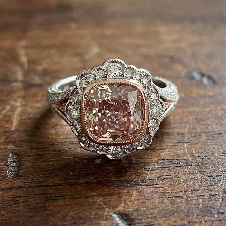 Rose Moissanite Spark Ring