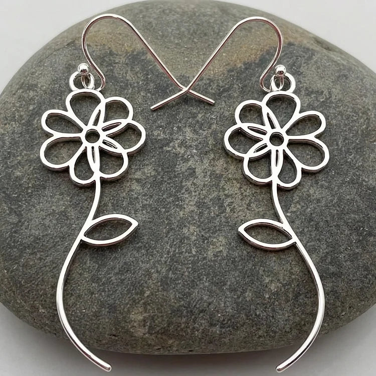 Vintage Floral Sketch Earrings