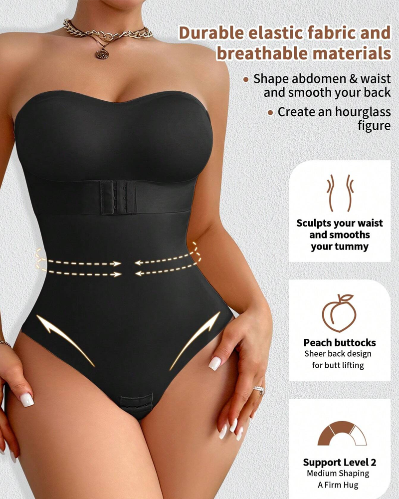 Wire-Free Invisible Strap One-Piece Tummy Control Bodysuit