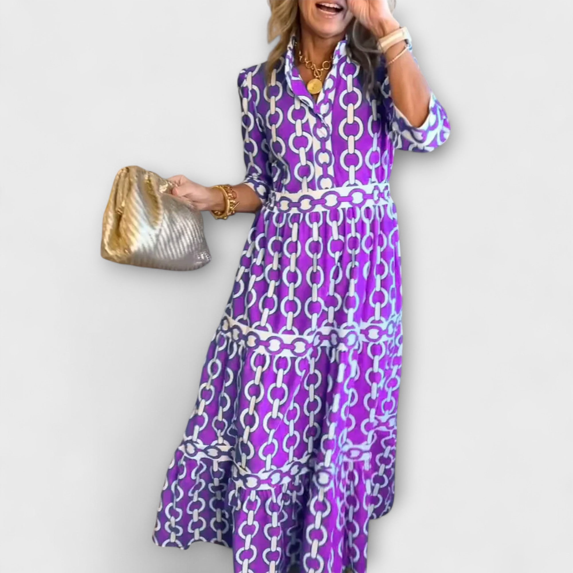 Wendy™ - Midi Dress with Chain Pattern