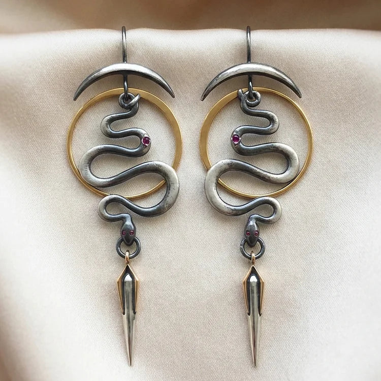 Irregular Geometric Spiral Earrings Serpentine