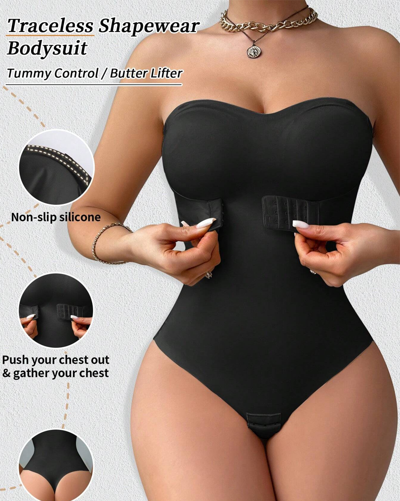 Wire-Free Invisible Strap One-Piece Tummy Control Bodysuit