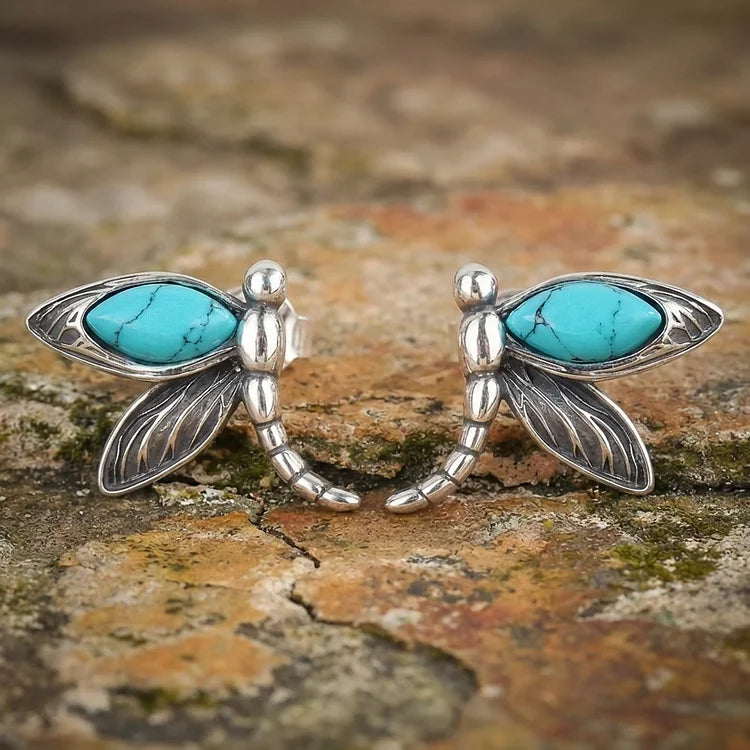 Vintage Turquoise Dragonfly Earrings