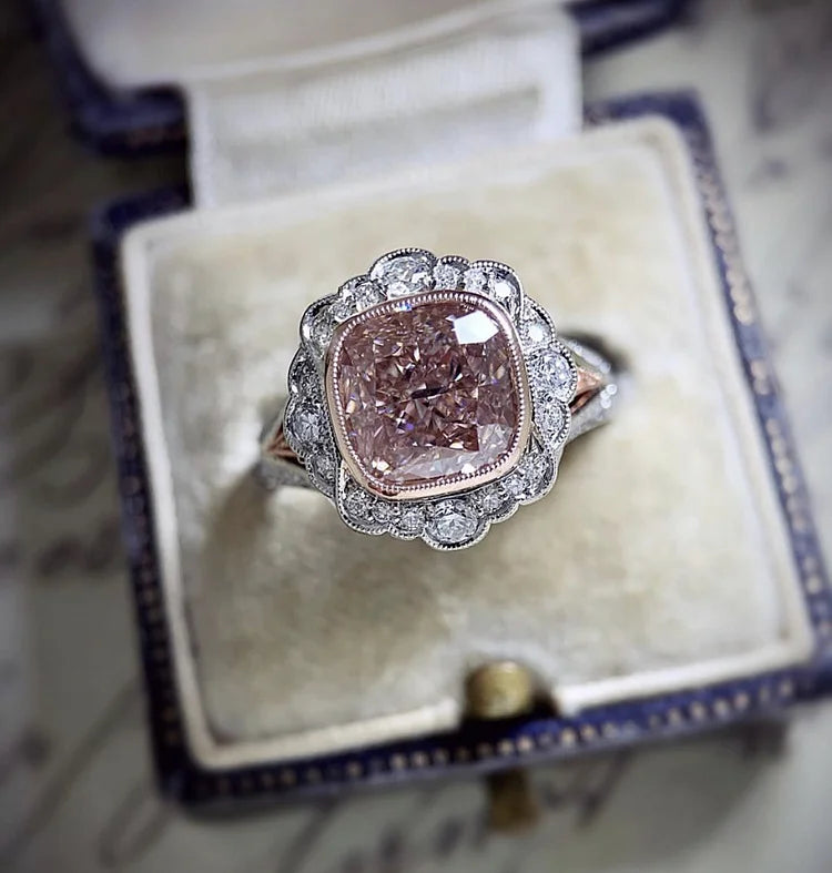 Rose Moissanite Spark Ring