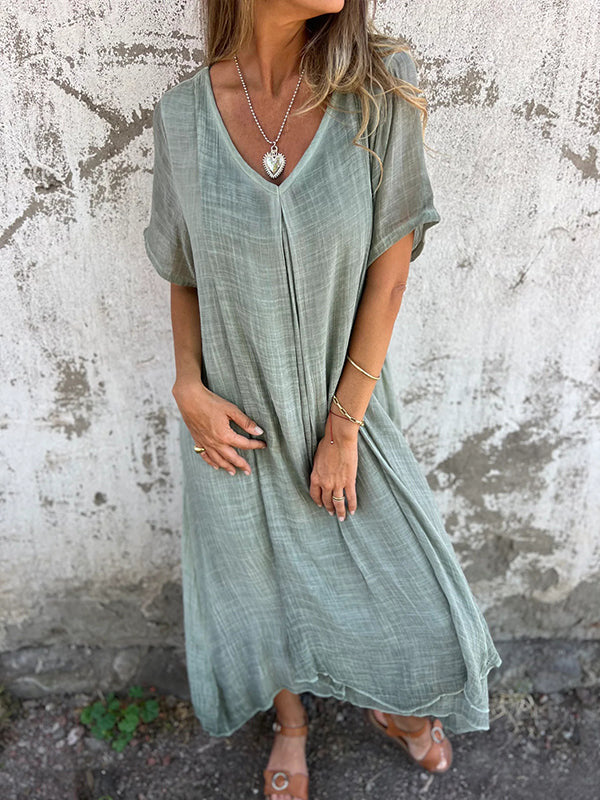 Amy™ - Loose V-Neck Dress