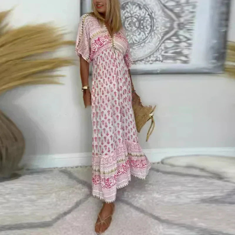 Autumn™ - Boho Print Maxi Dress