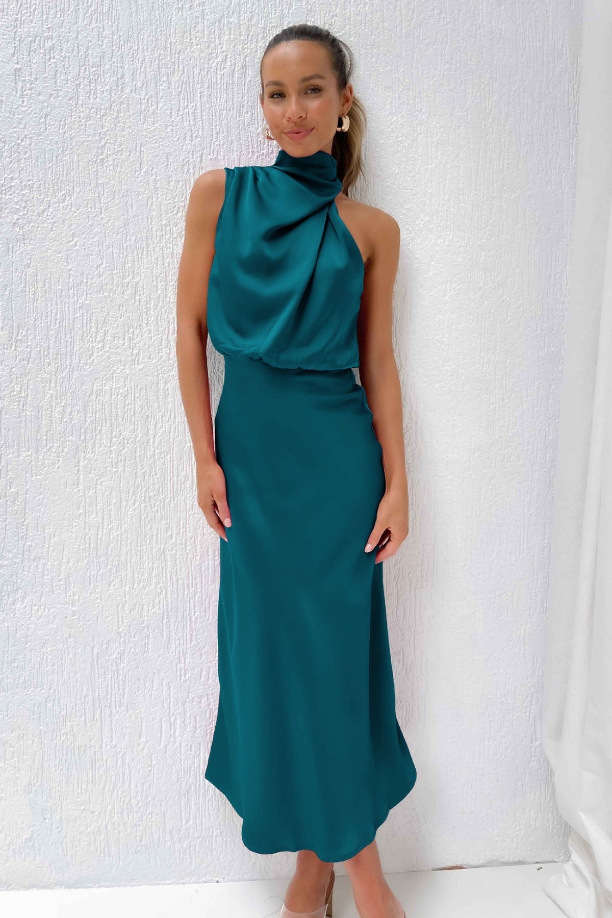 Adrienne™ - Refined Off-Shoulder Midi Dress
