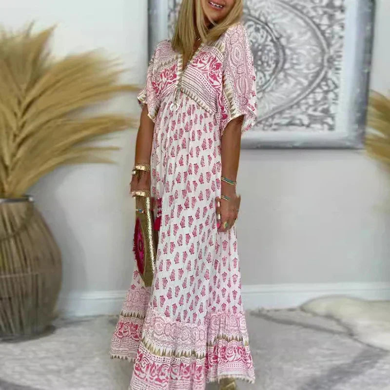 Autumn™ - Boho Print Maxi Dress
