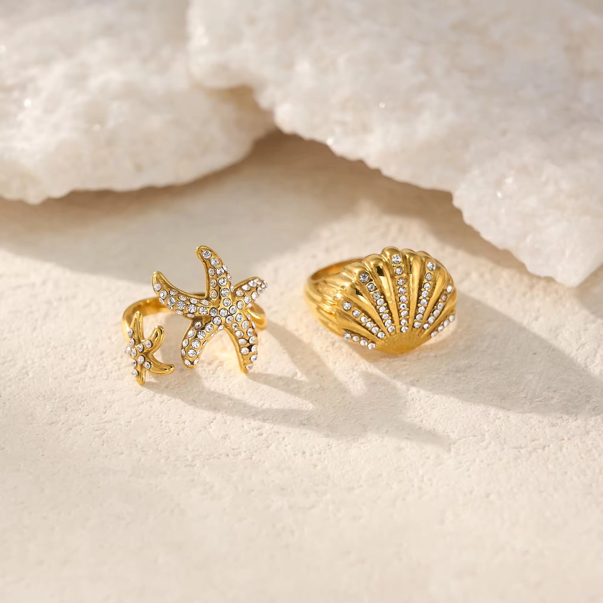 Shell Diamante Ring